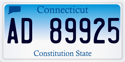 CT license plate AD89925