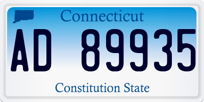 CT license plate AD89935