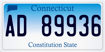 CT license plate AD89936