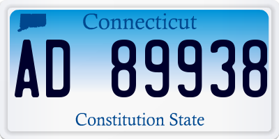 CT license plate AD89938