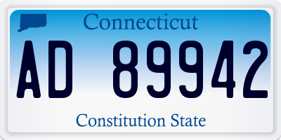 CT license plate AD89942