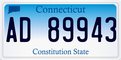 CT license plate AD89943