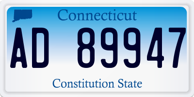 CT license plate AD89947