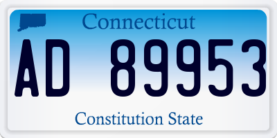 CT license plate AD89953