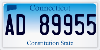 CT license plate AD89955