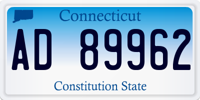 CT license plate AD89962