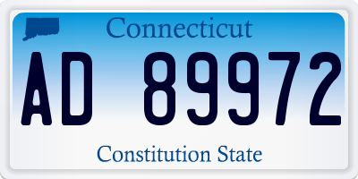 CT license plate AD89972