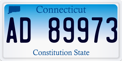 CT license plate AD89973