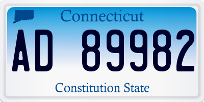 CT license plate AD89982