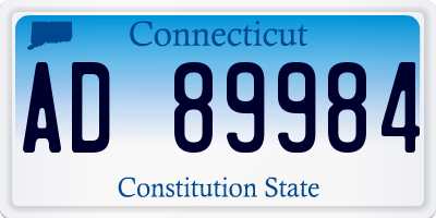 CT license plate AD89984