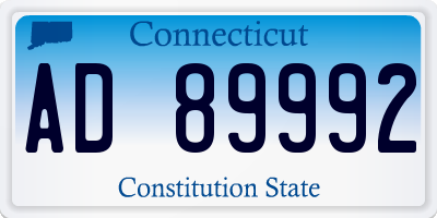 CT license plate AD89992
