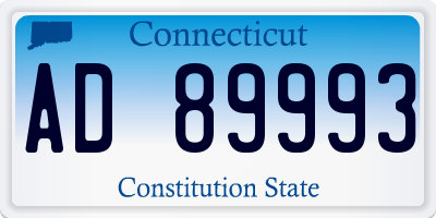 CT license plate AD89993