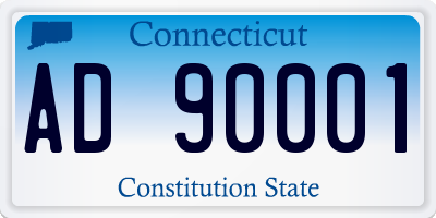 CT license plate AD90001