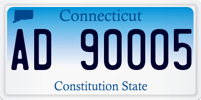 CT license plate AD90005
