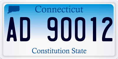 CT license plate AD90012