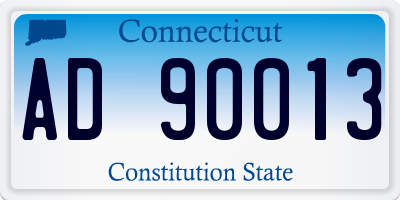 CT license plate AD90013