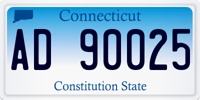 CT license plate AD90025