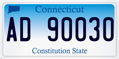 CT license plate AD90030