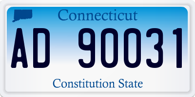 CT license plate AD90031