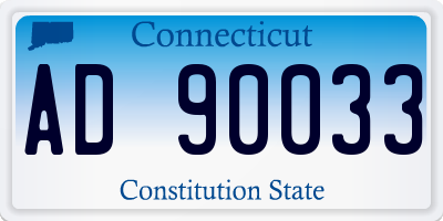CT license plate AD90033