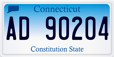 CT license plate AD90204