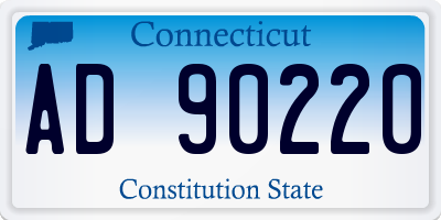 CT license plate AD90220