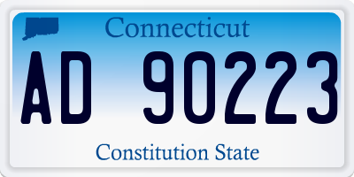 CT license plate AD90223