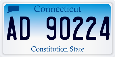 CT license plate AD90224
