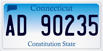 CT license plate AD90235