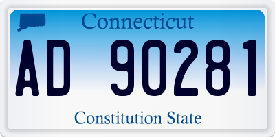 CT license plate AD90281