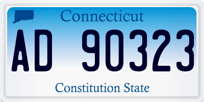 CT license plate AD90323