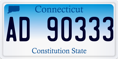 CT license plate AD90333