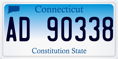 CT license plate AD90338
