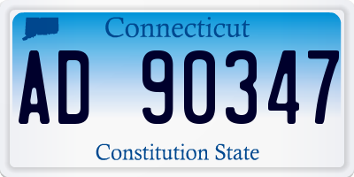 CT license plate AD90347