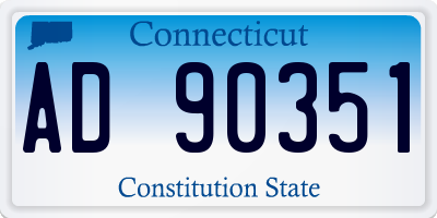 CT license plate AD90351