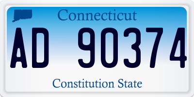 CT license plate AD90374