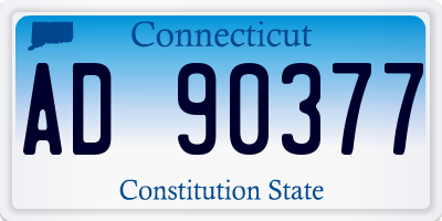 CT license plate AD90377