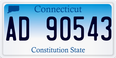 CT license plate AD90543