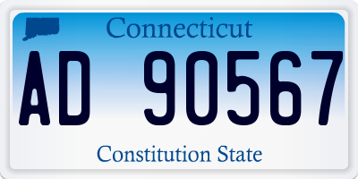 CT license plate AD90567