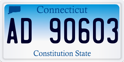 CT license plate AD90603