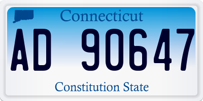 CT license plate AD90647