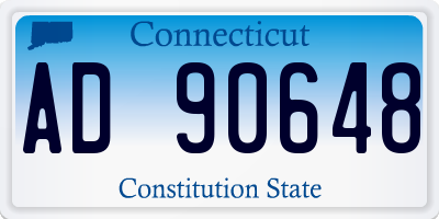 CT license plate AD90648
