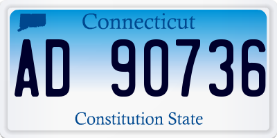 CT license plate AD90736