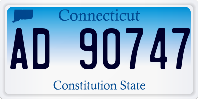 CT license plate AD90747