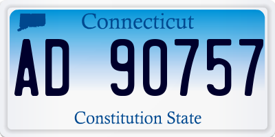 CT license plate AD90757