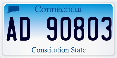 CT license plate AD90803