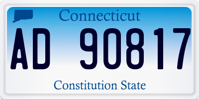 CT license plate AD90817