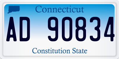 CT license plate AD90834