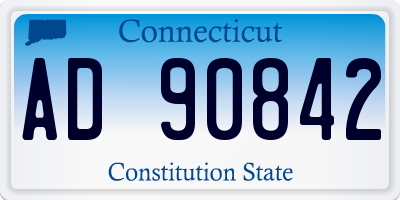 CT license plate AD90842