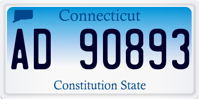 CT license plate AD90893